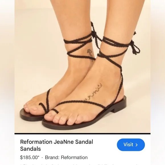 Reformation Jeanne Breaded Leather Strap Sandals Sz 8.5 Gladiator White Boho