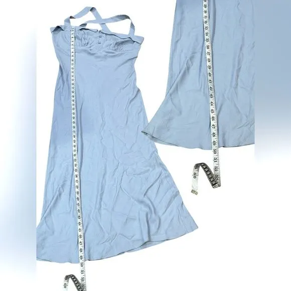 REFORMATION Tancy Midi Maxi Dress in Light Blue Viscose Size 12