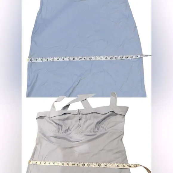 REFORMATION Tancy Midi Maxi Dress in Light Blue Viscose Size 12