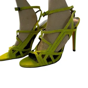 Reiss Chartreuse Suede Strappy  Grazia Geometric Sandals Style Fashion On Trend