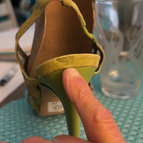 Reiss Chartreuse Suede Strappy  Grazia Geometric Sandals Style Fashion On Trend