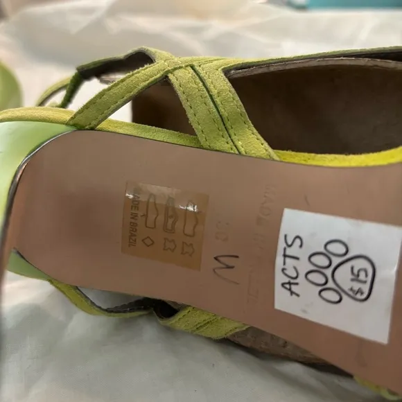 Reiss Chartreuse Suede Strappy  Grazia Geometric Sandals Style Fashion On Trend