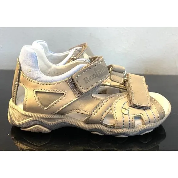 RenBut Gray Boy’s Leather Open toe Sandals Orthopedic Support EU 26/US 9.5 NEW