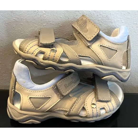RenBut Gray Boy’s Leather Open toe Sandals Orthopedic Support EU 26/US 9.5 NEW
