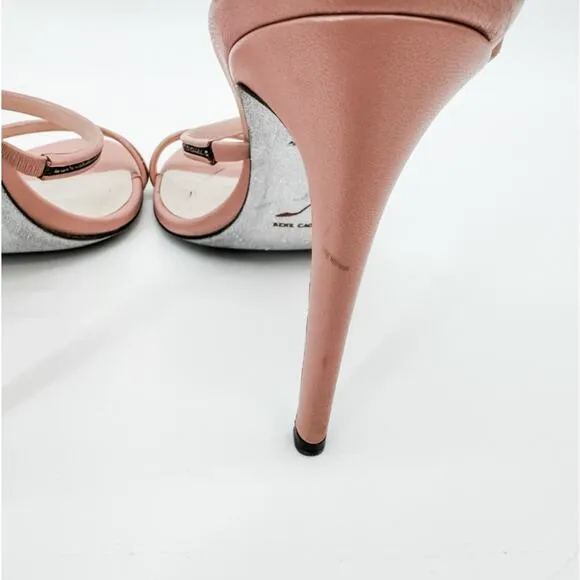 Rene Caovilla Heels Wrap Crystal 38.5 Pink High Sandals Embellished Box Beaded