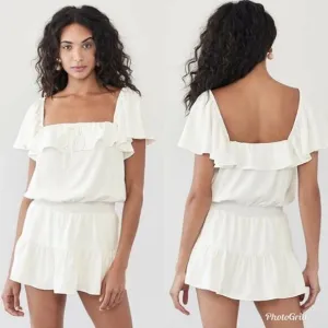 Revolve Amanda Uprichard Ali Romper In Ivory White Richer
