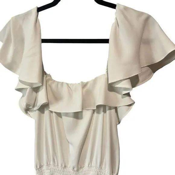 Revolve Amanda Uprichard Ali Romper In Ivory White Richer