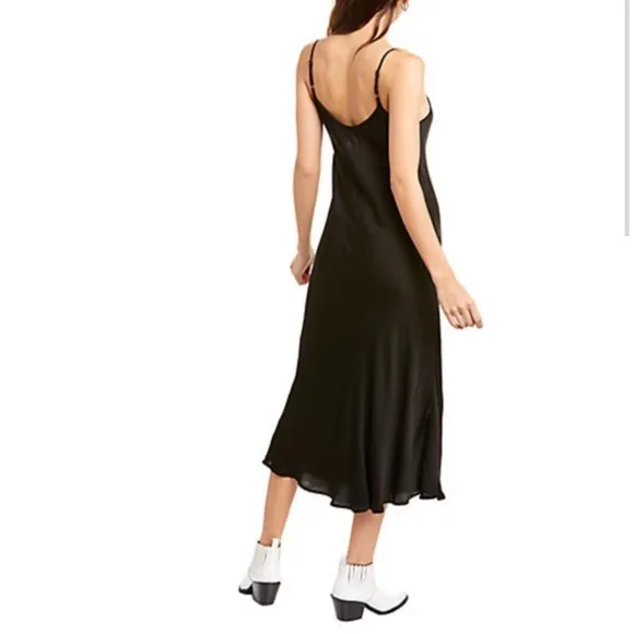 Revolve Black Slip Dress Size Medium - Graham &amp; Spencer Black Satin Slip Dress