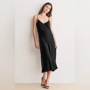 Revolve Black Slip Dress Size Medium - Graham &amp; Spencer Black Satin Slip Dress