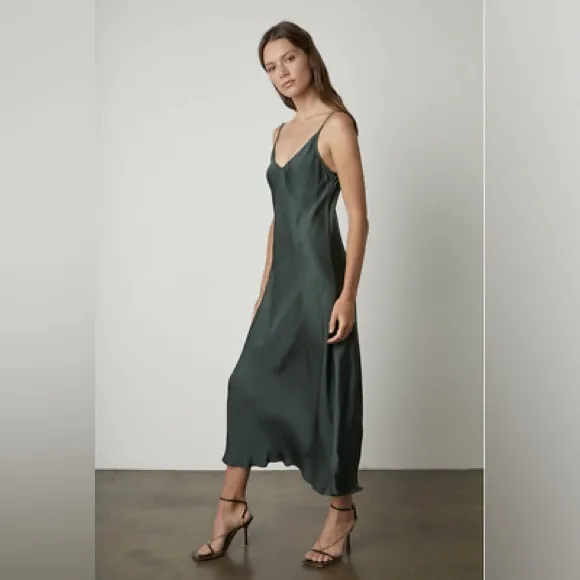 Revolve Black Slip Dress Size Medium - Graham &amp; Spencer Black Satin Slip Dress