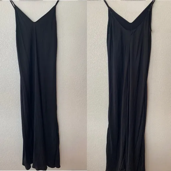 Revolve Black Slip Dress Size Medium - Graham &amp; Spencer Black Satin Slip Dress