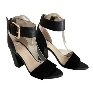 Revolve Raye Black Suede Leather Sandals Heels 6.5