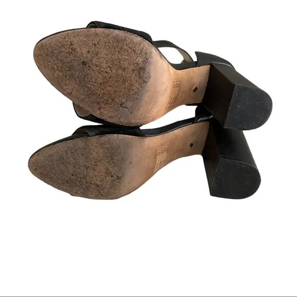 Revolve Raye Black Suede Leather Sandals Heels 6.5