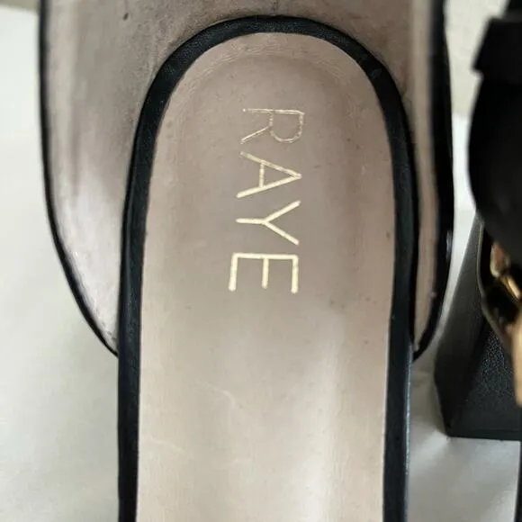 Revolve Raye Black Suede Leather Sandals Heels 6.5