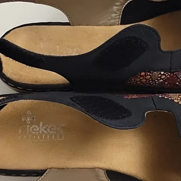 Rieker Navy Blue, Hook N' Loop Fashion &amp; Comfort Walking Sandals