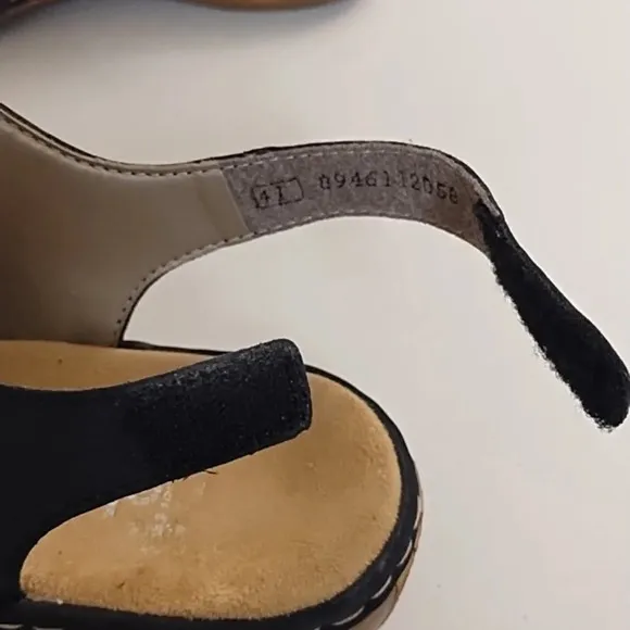 Rieker Navy Blue, Hook N' Loop Fashion &amp; Comfort Walking Sandals