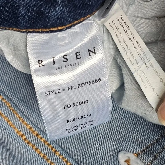 Risen Jeans Medium High Rise Ankle Slim Straight Jeans 7/28 Freckled Poppy