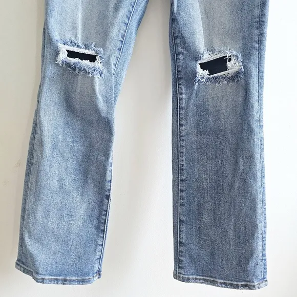 Risen Jeans Medium High Rise Ankle Slim Straight Jeans 7/28 Freckled Poppy