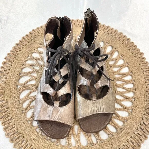 Roan by Bed Stu Winnie Brown Leather Lace Up Gladiator Sandals Size 7