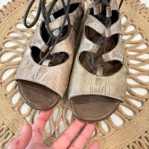 Roan by Bed Stu Winnie Brown Leather Lace Up Gladiator Sandals Size 7