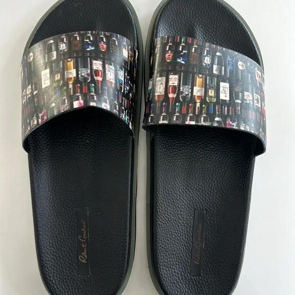 Robert Graham SHIRAZ Wine Bottle Slide Sandals Slip On Size 12