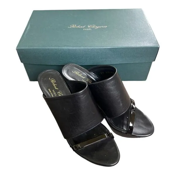 Robert Clergerie Women's Dielo Slide Sandals Black 6.5 box