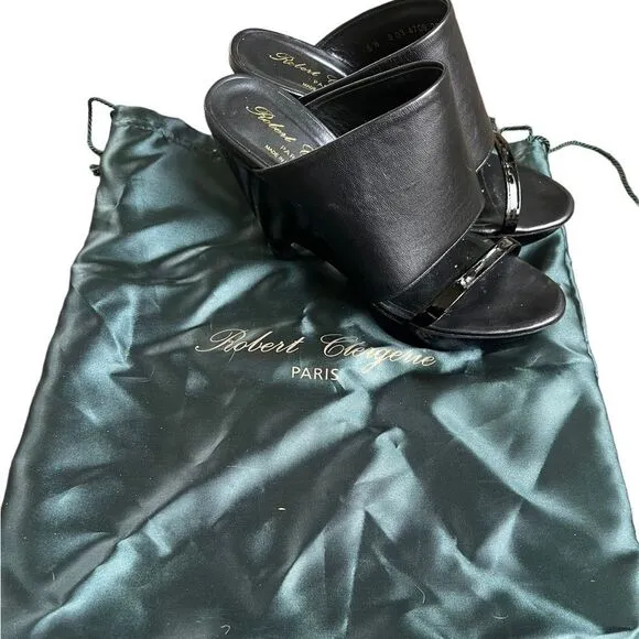 Robert Clergerie Women's Dielo Slide Sandals Black 6.5 box