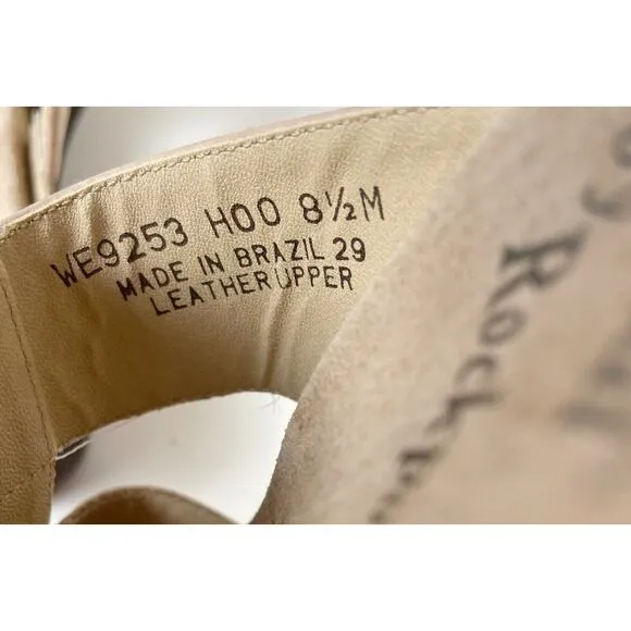 Rockport Sandals Womens 8.5 M Tan Nubuck Leather Wedge Walking Comfort Shoes