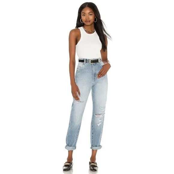 Rolla's Original Straight High Rise Jeans in Sunbleach Worn 24 Womens Denim Pant