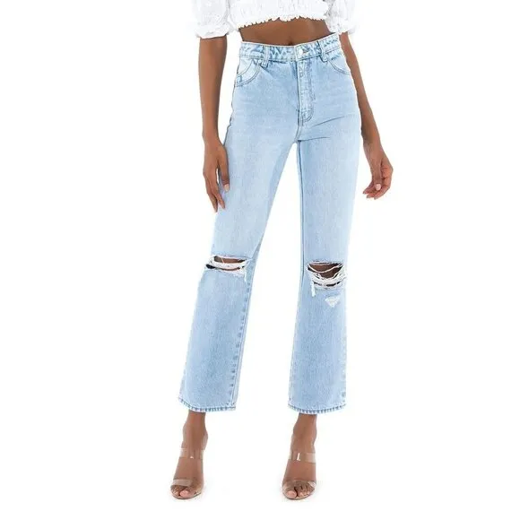 Rolla's Original Straight High Rise Jeans in Sunbleach Worn 24 Womens Denim Pant