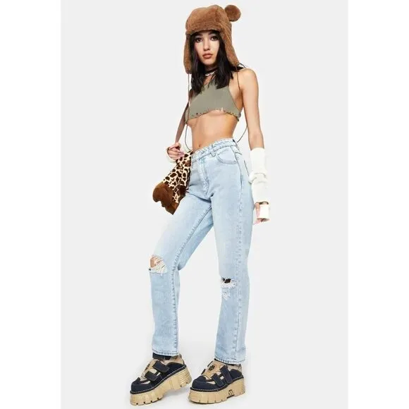 Rolla's Original Straight High Rise Jeans in Sunbleach Worn 24 Womens Denim Pant