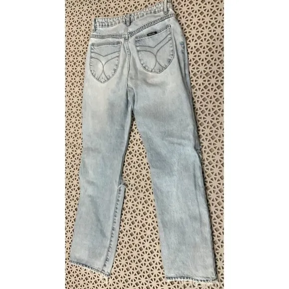 Rolla's Original Straight High Rise Jeans in Sunbleach Worn 24 Womens Denim Pant