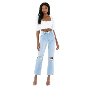 Rolla's Original Straight High Rise Jeans in Sunbleach Worn 24 Womens Denim Pant