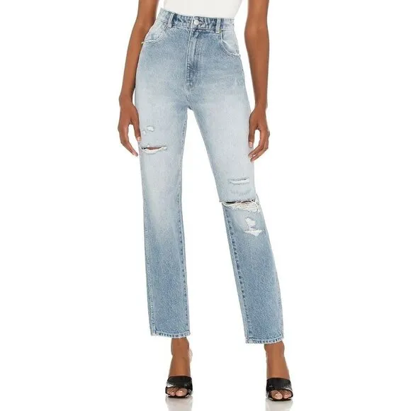 Rolla's Original Straight High Rise Jeans in Sunbleach Worn 24 Womens Denim Pant