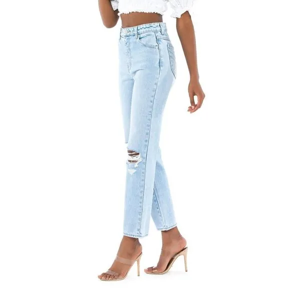 Rolla's Original Straight High Rise Jeans in Sunbleach Worn 24 Womens Denim Pant