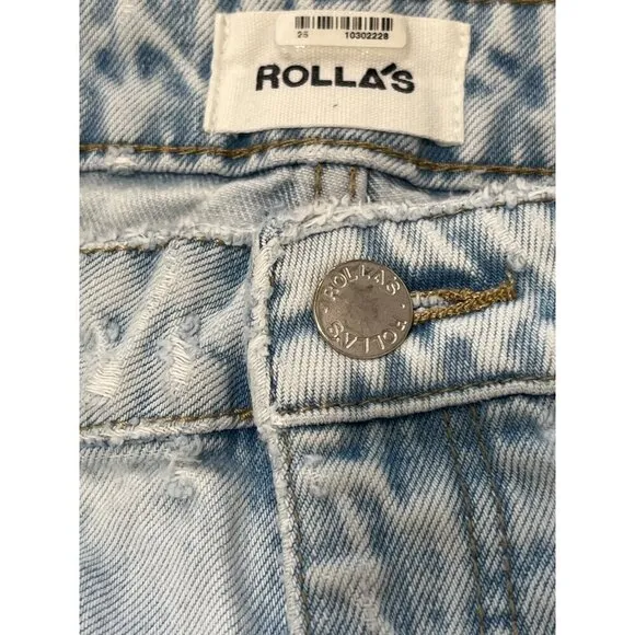 Rolla's Original Straight High Rise Jeans in Sunbleach Worn 25 Womens Denim Pant