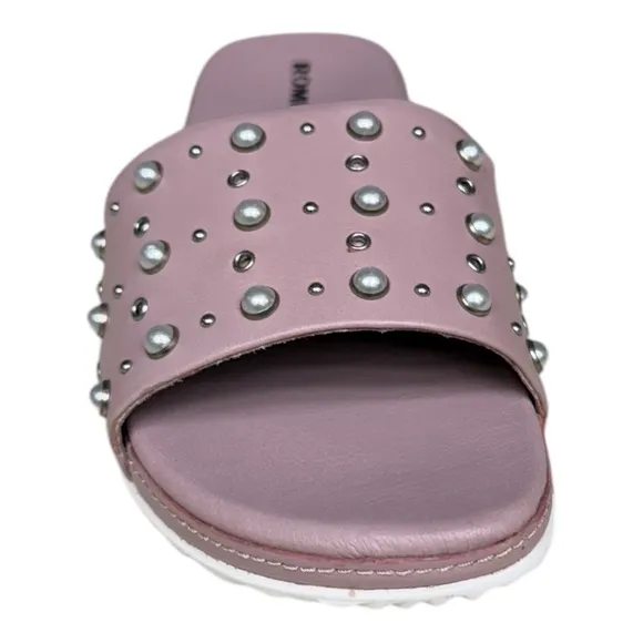 Romika Josef Seibel Florenz Studded Sandals Pink Pearl Slide EU 37/ 6.5-7.0 NIB