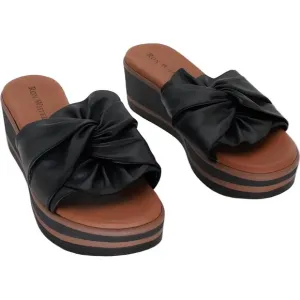 Ron White Women's Priccila Black Twist Slide Wedge Sandals Size 41 EU 10 US