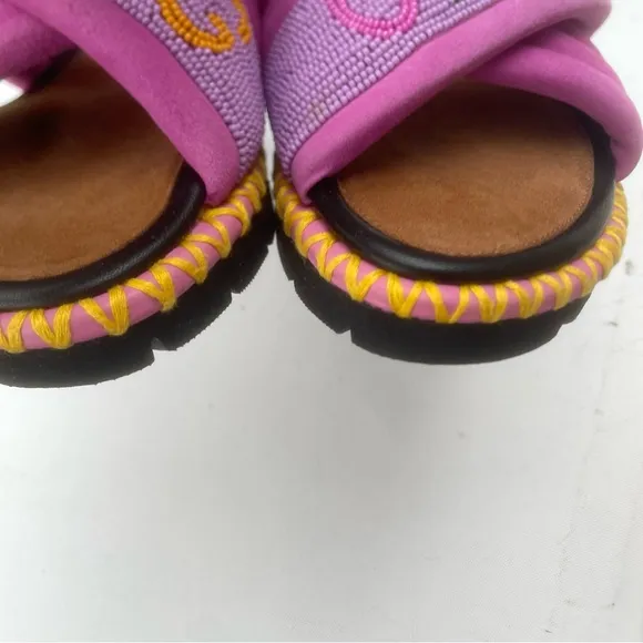 Rue De La Lune Womens Walking On Air Sandals Beaded Embellished Boho Size 36 6