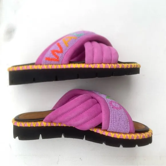 Rue De La Lune Womens Walking On Air Sandals Beaded Embellished Boho Size 36 6