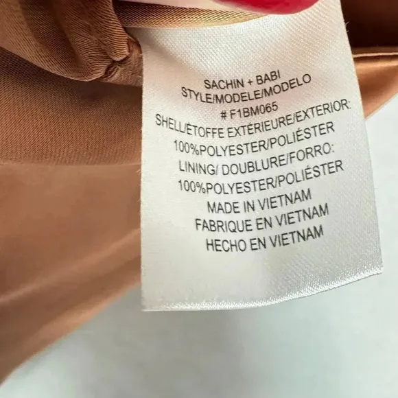 SACHIN &amp; BABI Bridesmaid Gown Ambra Anthropologie Cutout Copper Satin Dress Sz 2