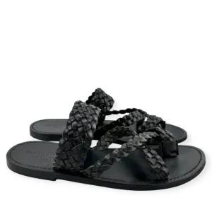 Saint Laurent 'Valda' Slip On Braided Leather Sandals