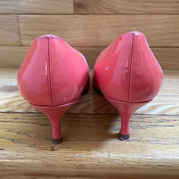 Saks Fifth Avenue Kitten Heel Pumps In Melon Shade Size 7