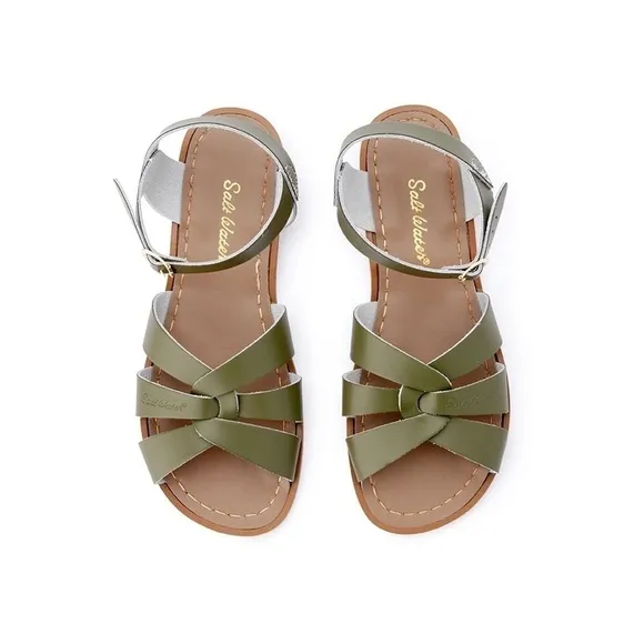Saltwaters classic sandals Olive green 12 kids
