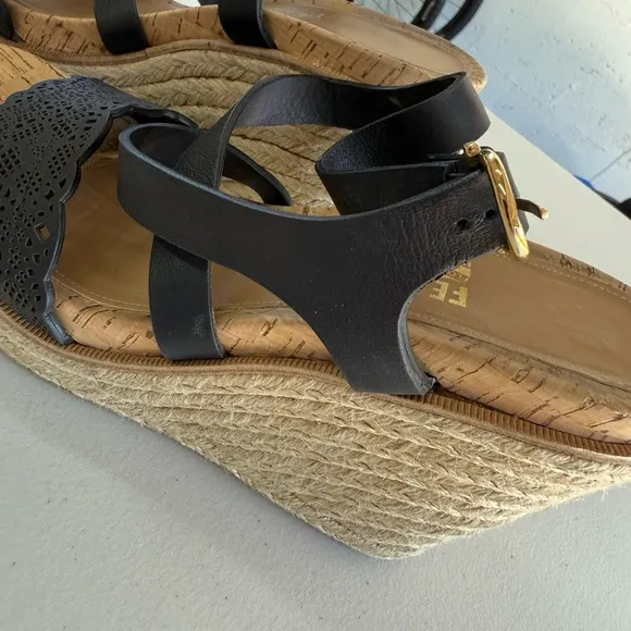 Salvatore Ferragamo Black Glamorous Cork Sandals