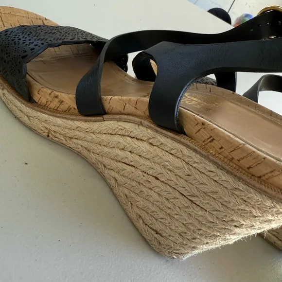 Salvatore Ferragamo Black Glamorous Cork Sandals