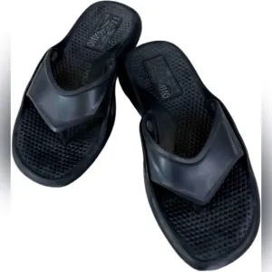 Salvatore Ferragamo Mens Black Slip On Open Toe Flip Flop Sandals Size 7