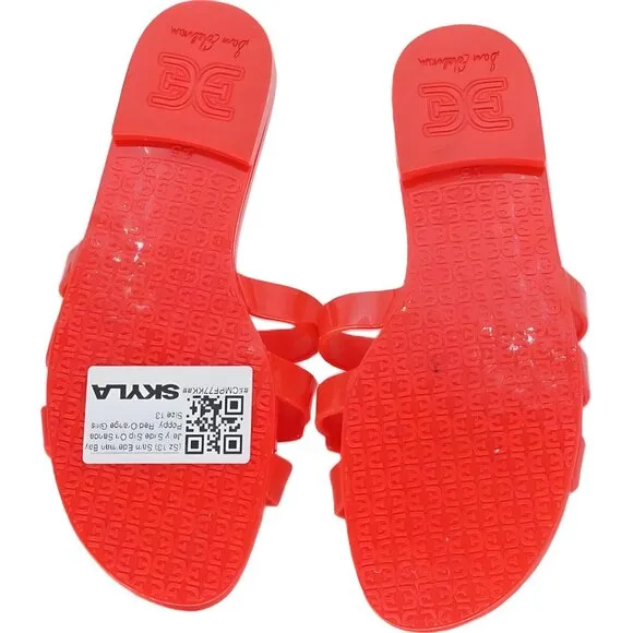Sam Edelman Bay Jelly Slip On Sandals Red Orange Girls Size 13
