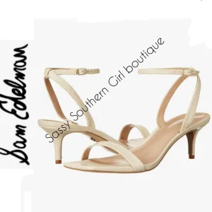 🆕⭐Sam Edelman beige ankle strap kitten heel