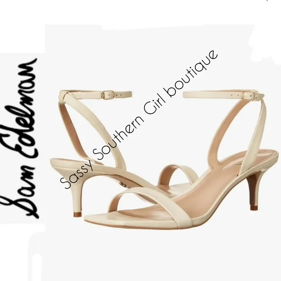 🆕⭐Sam Edelman beige ankle strap kitten heel